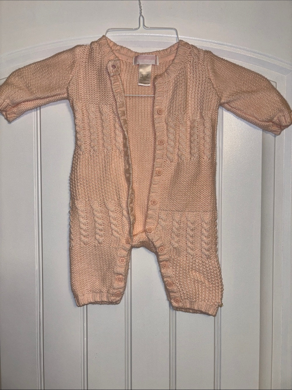 Janie and Jack Layette Cable Knit Sweater Pink One-Piece Bodysuit